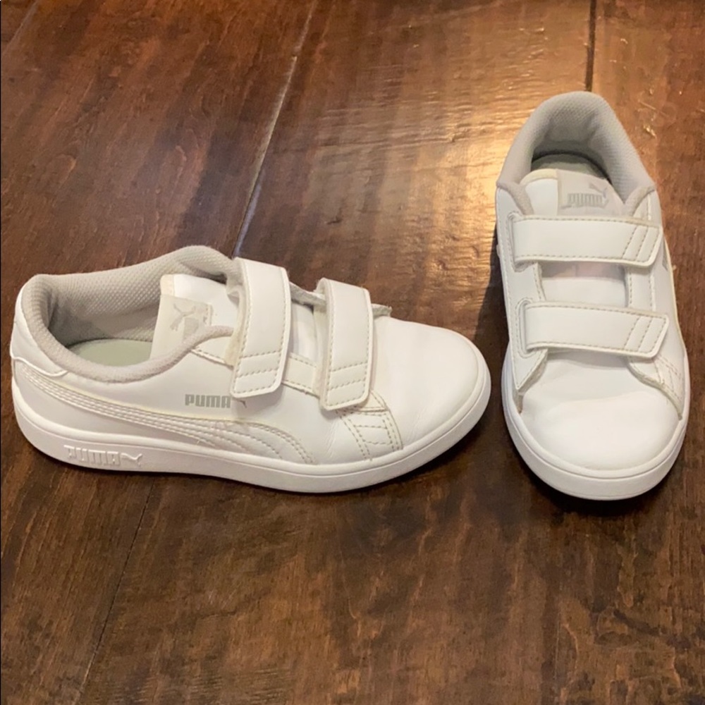 Boy’s White Velcro Puma Tennis Shoes